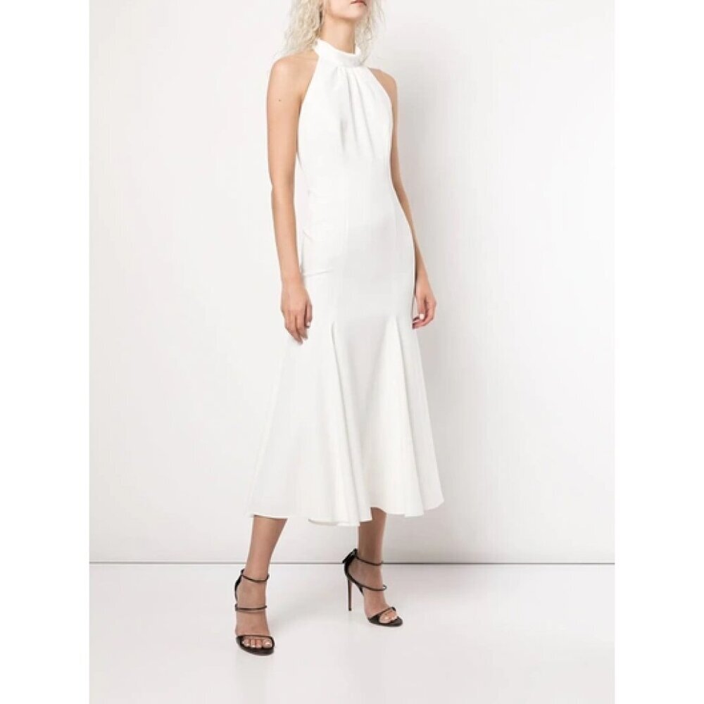 NWT MILLY Penelope Halter Neck Cady Dress US 4 - Picture 2 of 15